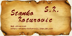 Stanko Koturović vizit kartica